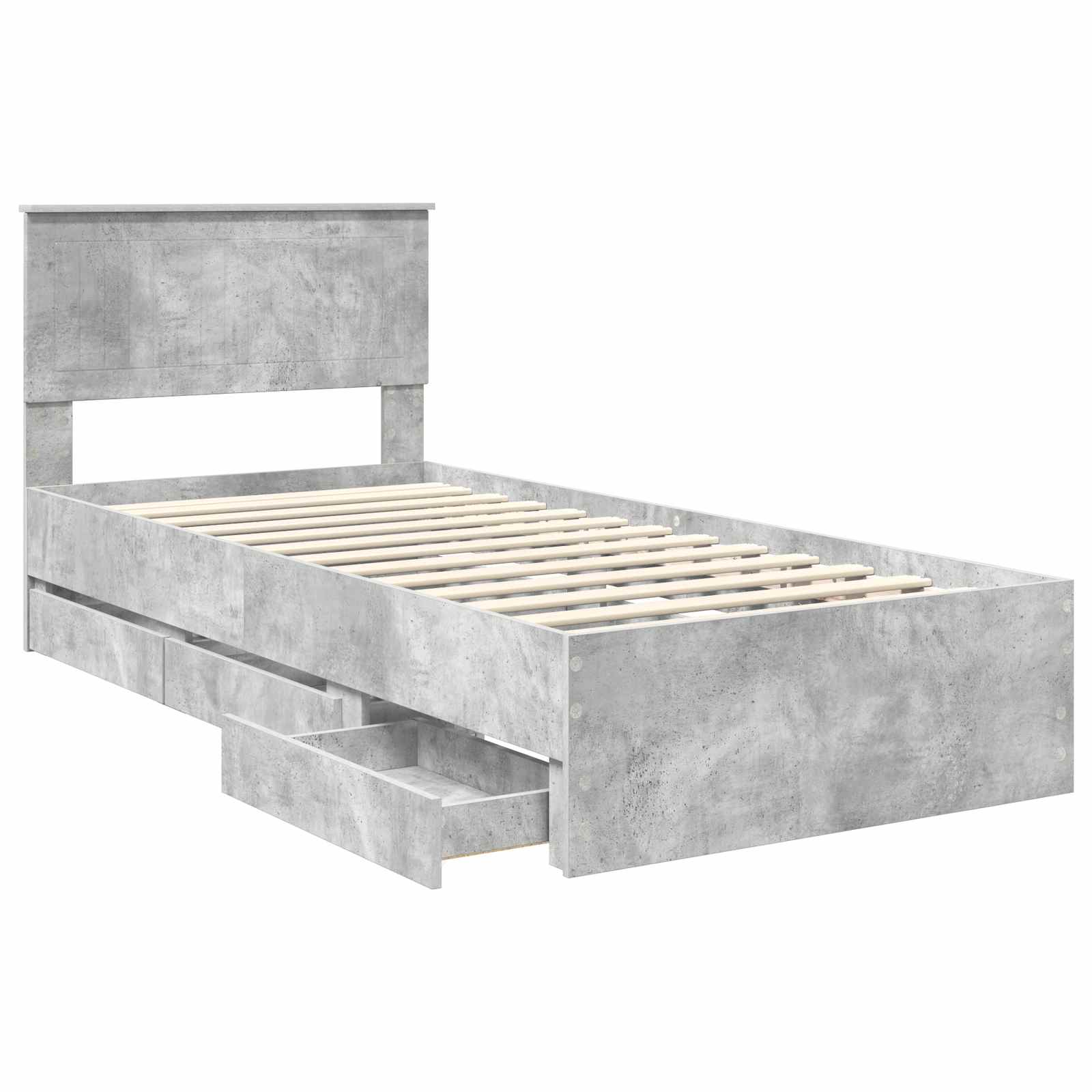 Struttura del letto con cassetto Grigio cemento 90 x 200 cm 3410752