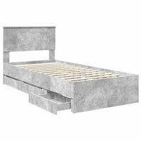 Struttura del letto con cassetto Grigio cemento 90 x 200 cm 3410752