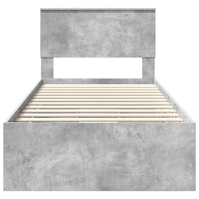 Struttura del letto con cassetto Grigio cemento 90 x 200 cm 3410752