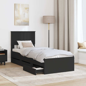 Struttura del letto Nero 75 x 190 cm Legno Ingegnerizzato 3410757