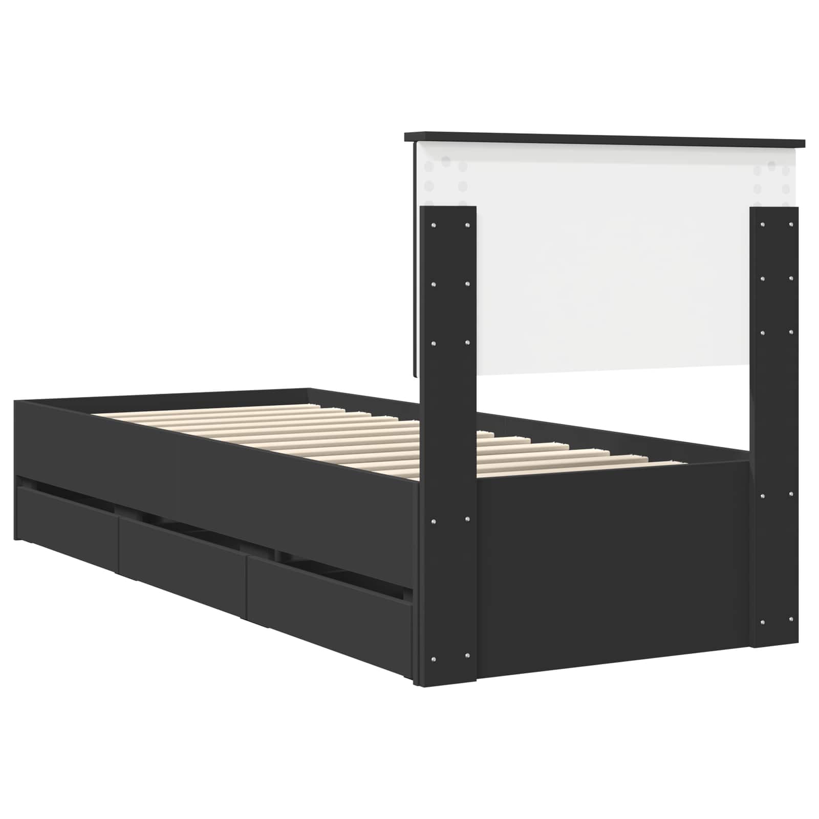 Struttura del letto Nero 75 x 190 cm Legno Ingegnerizzato 3410757