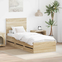 Struttura del letto con cassetto Rovere Sonoma 75 x 190 cm 3410758