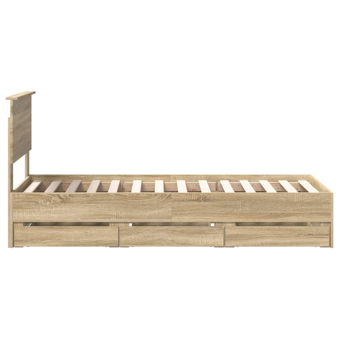 Struttura del letto con cassetto Rovere Sonoma 75 x 190 cm 3410758