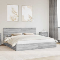 Letto con Contenitore con testiera-Struttura Letto con contenitore Grigio Sonoma 200 x 200 cm 340085