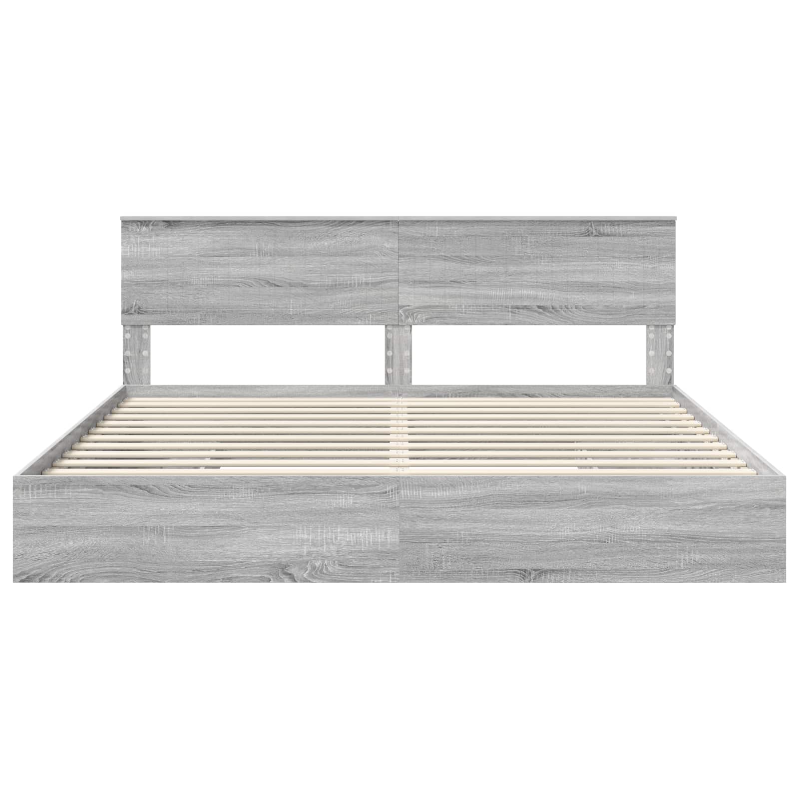 Letto con Contenitore con testiera-Struttura Letto con contenitore Grigio Sonoma 200 x 200 cm 340085
