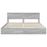 Letto con Contenitore con testiera-Struttura Letto con contenitore Grigio Sonoma 200 x 200 cm 340085
