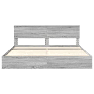 Letto con Contenitore con testiera-Struttura Letto con contenitore Grigio Sonoma 200 x 200 cm 340085