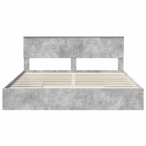 Letto con Contenitore con testiera-Struttura Letto con contenitore Grigio cemento 180 x 200 cm 404565