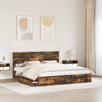 Letto con Contenitore con testiera-Struttura Letto con contenitore Rovere fum¨¦ 180 x 200 cm 311133