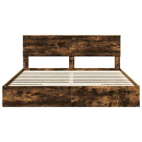 Letto con Contenitore con testiera-Struttura Letto con contenitore Rovere fum¨¦ 180 x 200 cm 311133