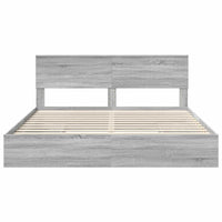 Letto con Contenitore con testiera-Struttura Letto con contenitore Grigio Sonoma 180 x 200 cm 654037