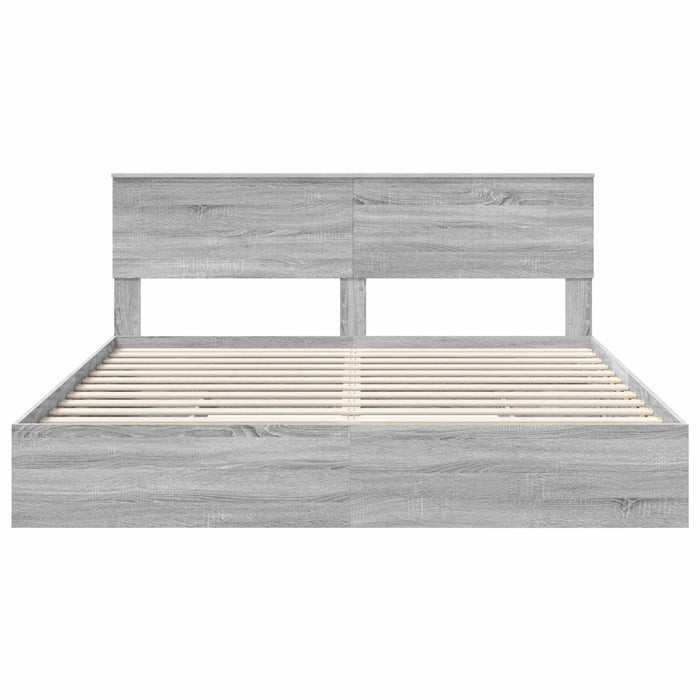 Letto con Contenitore con testiera-Struttura Letto con contenitore Grigio Sonoma 180 x 200 cm 654037