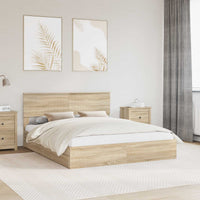 Letto con Contenitore con testiera-Struttura Letto con contenitore Rovere Sonoma 160 x 200 cm 412524