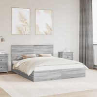 Letto con Contenitore con testiera-Struttura Letto con contenitore Grigio Sonoma 160 x 200 cm 937470
