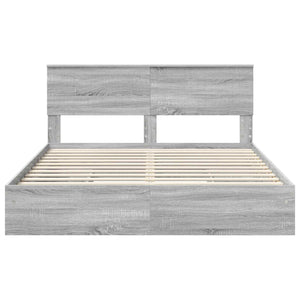 Letto con Contenitore con testiera-Struttura Letto con contenitore Grigio Sonoma 160 x 200 cm 937470