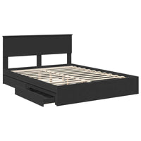 Letto con Contenitore Nero 150 x 200 cm Legno multistrato 3410785