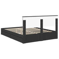 Letto con Contenitore Nero 150 x 200 cm Legno multistrato 3410785