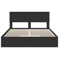 Letto con Contenitore Nero 150 x 200 cm Legno multistrato 3410785