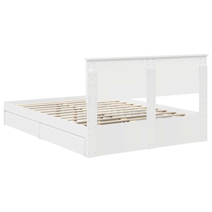 Letto con Contenitore Bianco 140 x 200 cm Legno multistrato 3410791