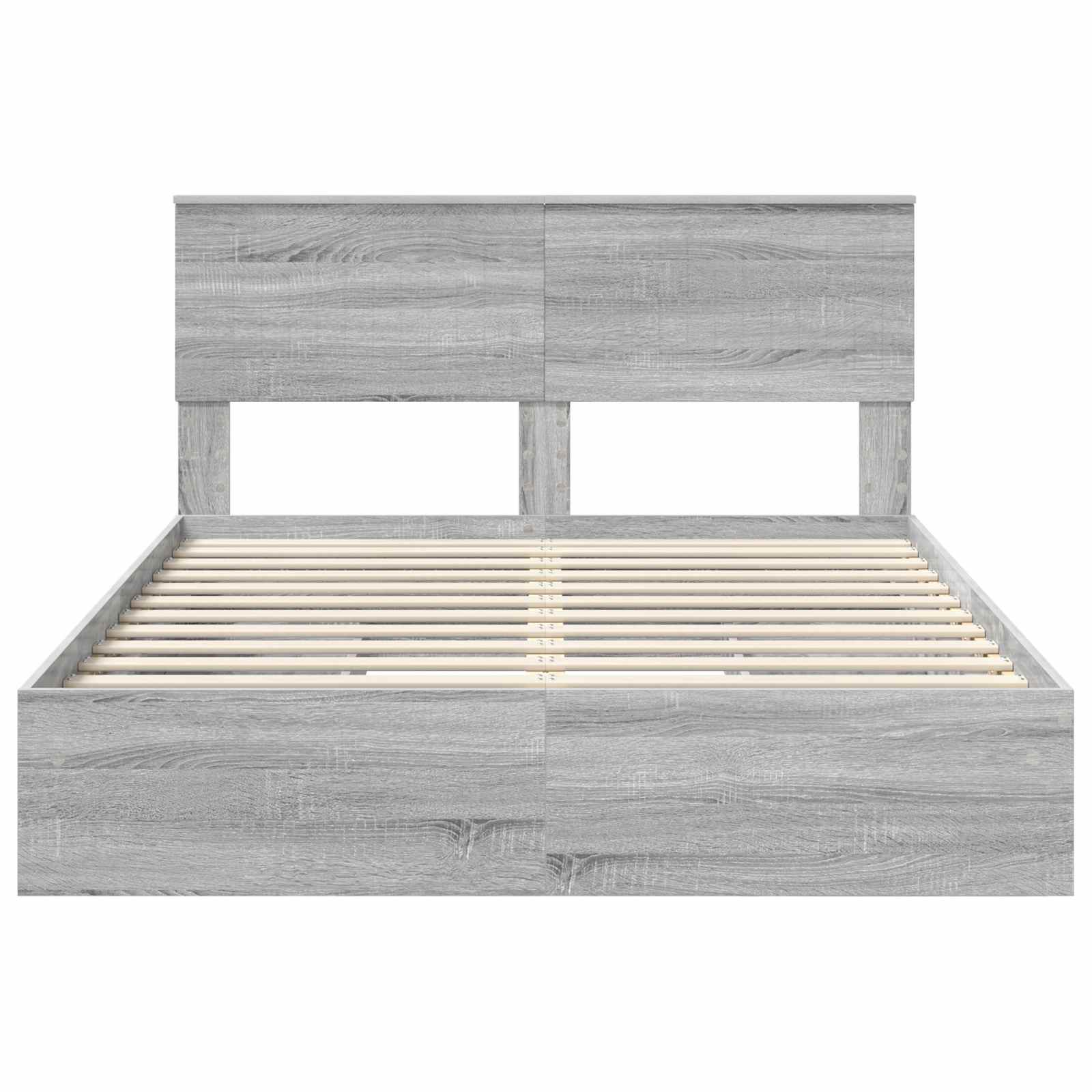 Letto con Contenitore con testiera-Struttura Letto con contenitore Grigio Sonoma 140 x 200 cm 877955