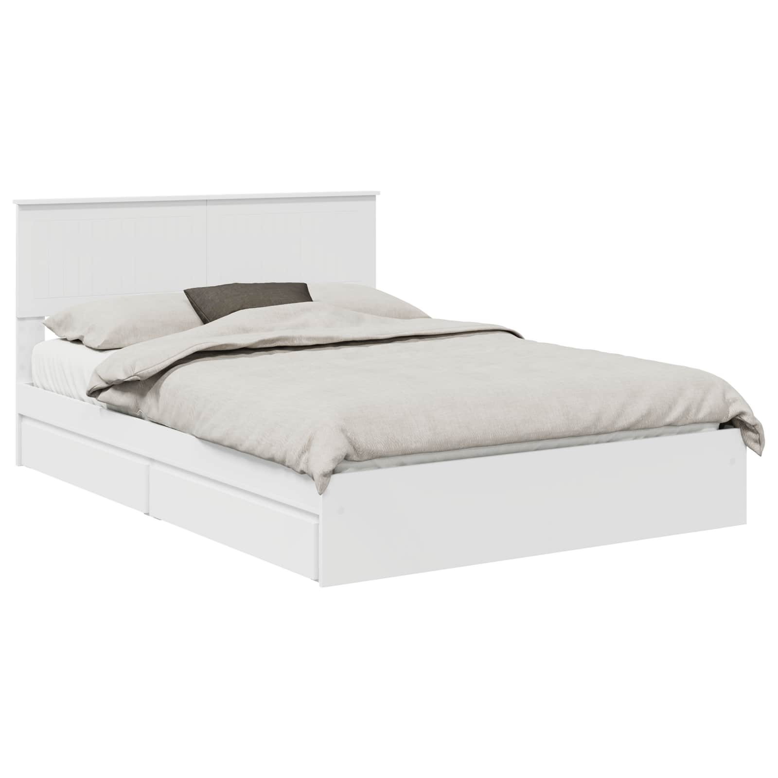 Letto con Contenitore Bianco 140 x 190 cm Legno multistrato 3410798