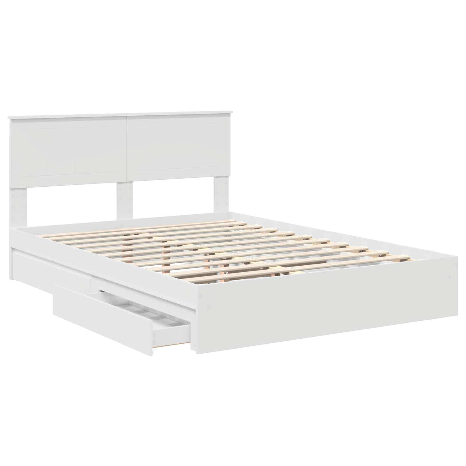 Letto con Contenitore Bianco 140 x 190 cm Legno multistrato 3410798