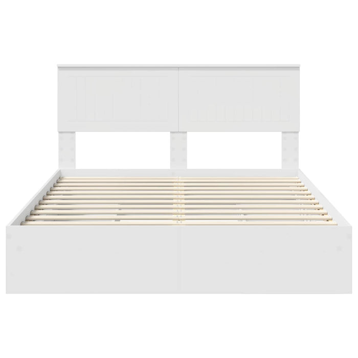 Letto con Contenitore Bianco 140 x 190 cm Legno multistrato 3410798