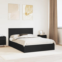 Letto con Contenitore Nero 140 x 190 cm Legno multistrato 3410799