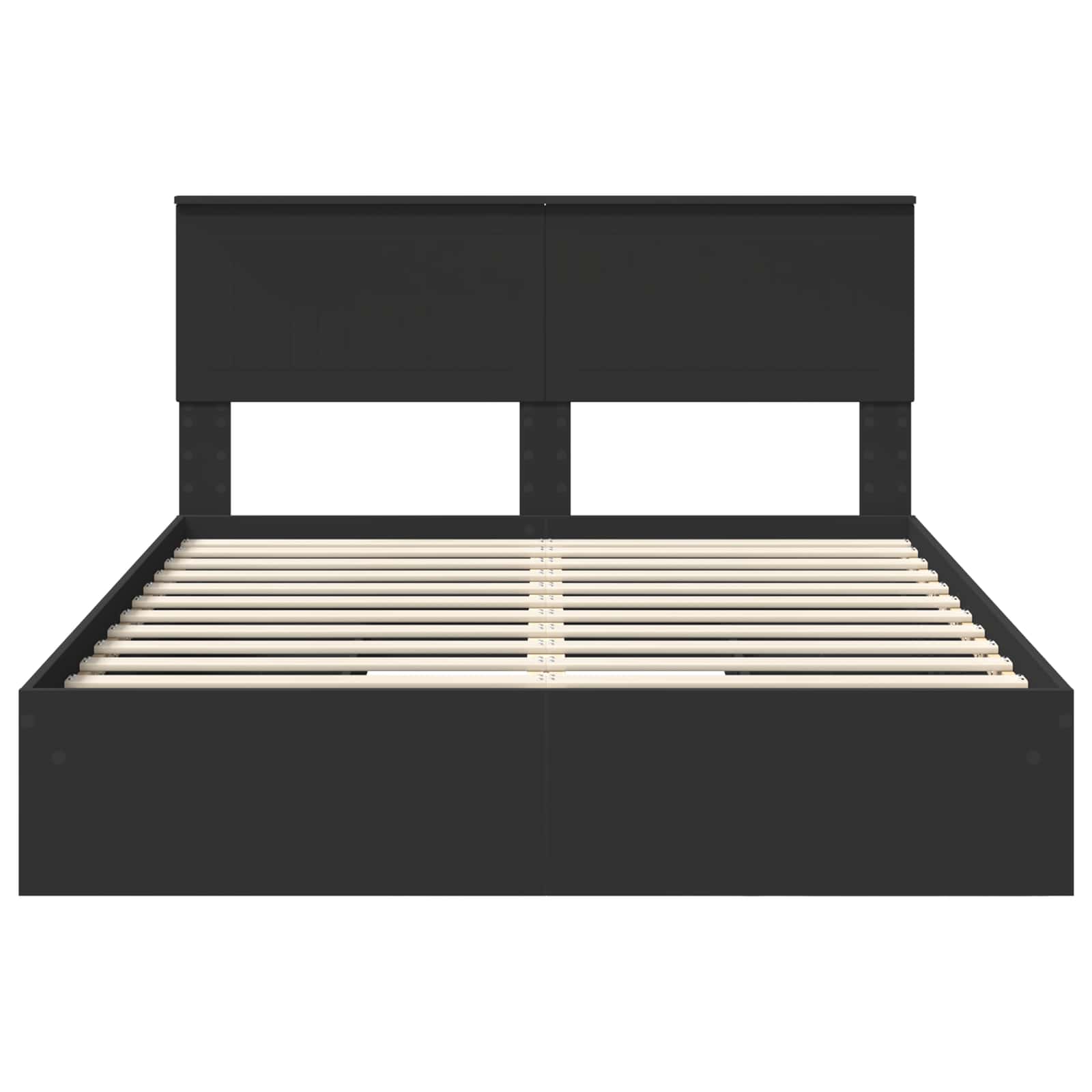 Letto con Contenitore Nero 140 x 190 cm Legno multistrato 3410799