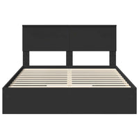 Letto con Contenitore Nero 140 x 190 cm Legno multistrato 3410799