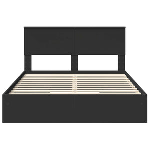 Letto con Contenitore Nero 140 x 190 cm Legno multistrato 3410799