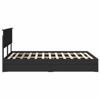 Letto con Contenitore Nero 140 x 190 cm Legno multistrato 3410799
