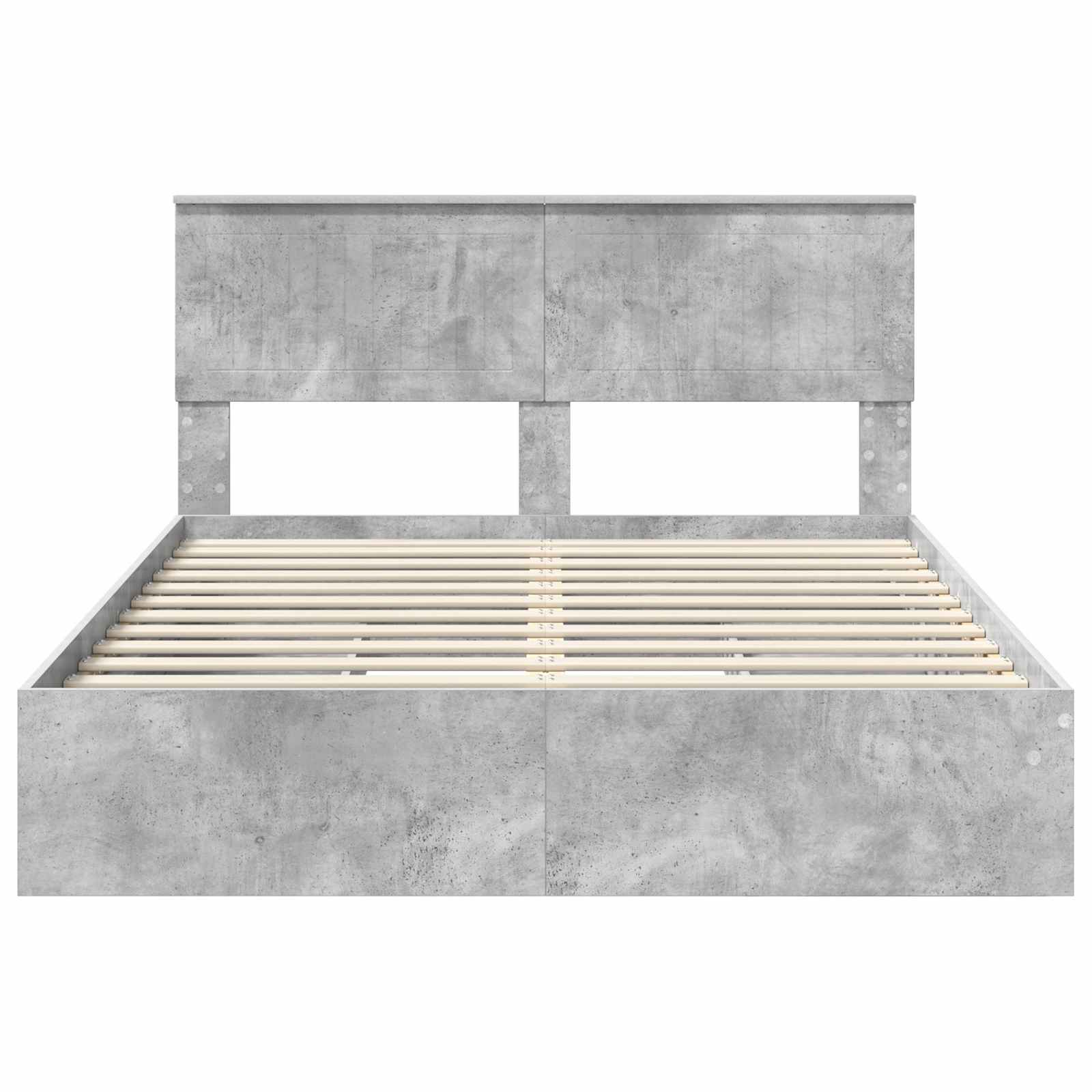 Letto con Contenitore con testiera Grigio cemento 135 x 190 cm 3410808