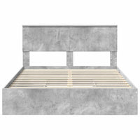 Letto con Contenitore con testiera Grigio cemento 135 x 190 cm 3410808
