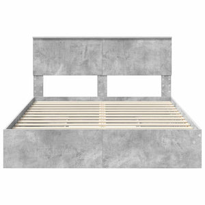 Letto con Contenitore con testiera Grigio cemento 135 x 190 cm 3410808