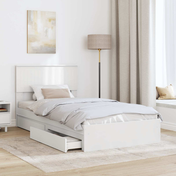 Letto con Contenitore Bianco 100 x 200 cm Legno multistrato 3410826