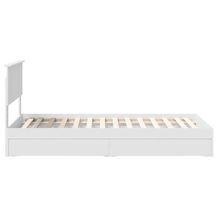 Letto con Contenitore Bianco 100 x 200 cm Legno multistrato 3410826
