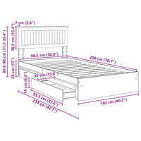Letto con Contenitore Bianco 100 x 200 cm Legno multistrato 3410826