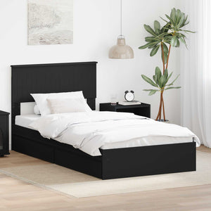 Letto con Contenitore Nero 100 x 200 cm Legno multistrato 3410827