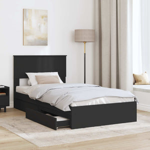 Letto con Contenitore Nero 100 x 200 cm Legno multistrato 3410827
