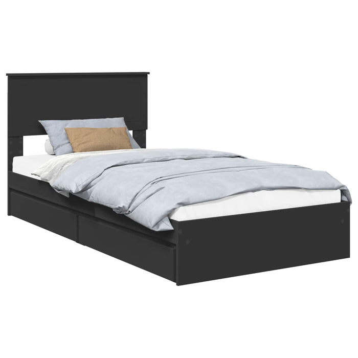 Letto con Contenitore Nero 100 x 200 cm Legno multistrato 3410827