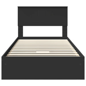 Letto con Contenitore Nero 100 x 200 cm Legno multistrato 3410827