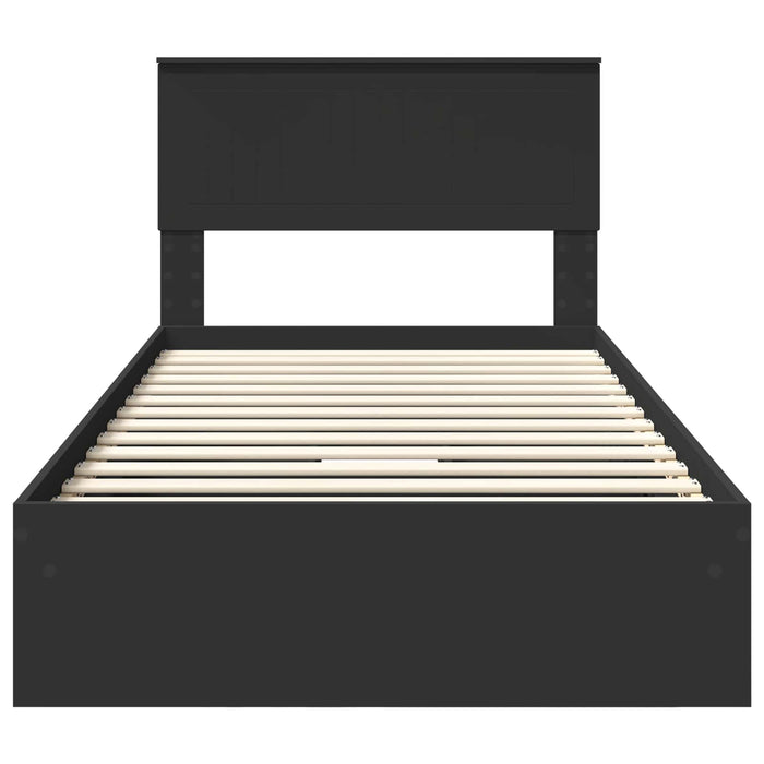 Letto con Contenitore Nero 100 x 200 cm Legno multistrato 3410827