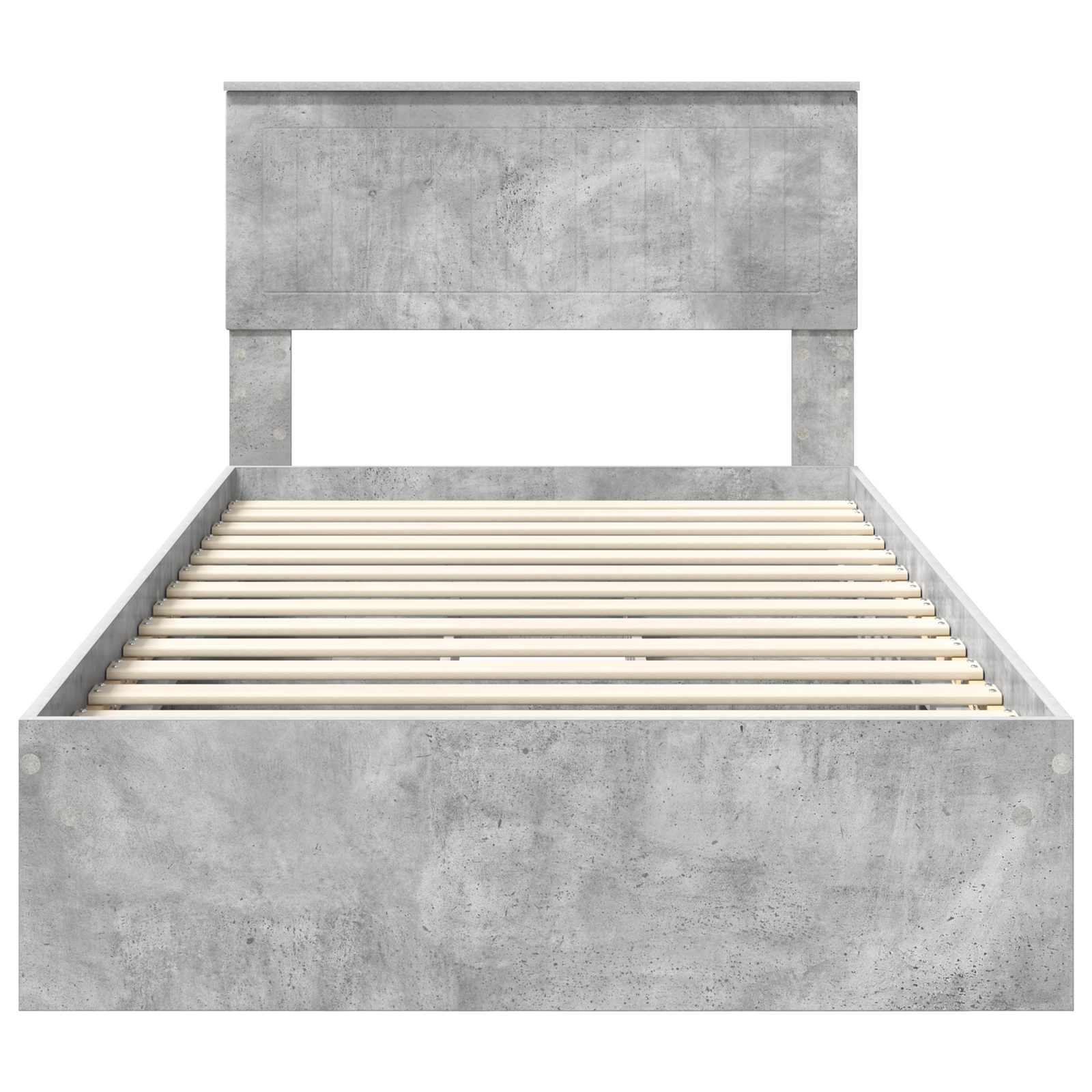 Letto con Contenitore con testiera-Struttura Letto con contenitore Grigio cemento 100 x 200 cm 103869