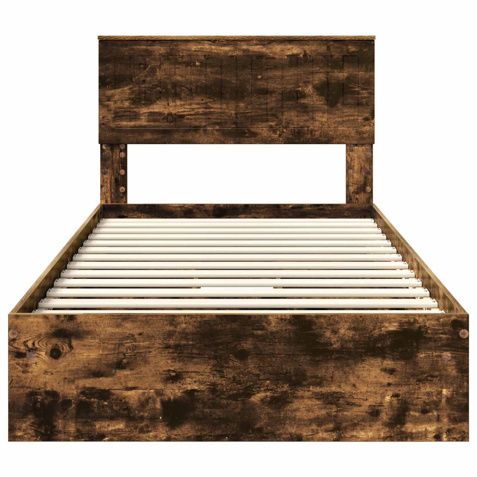 Letto con Contenitore con testiera-Struttura Letto con contenitore Rovere fum¨¦ 100 x 200 cm 392479