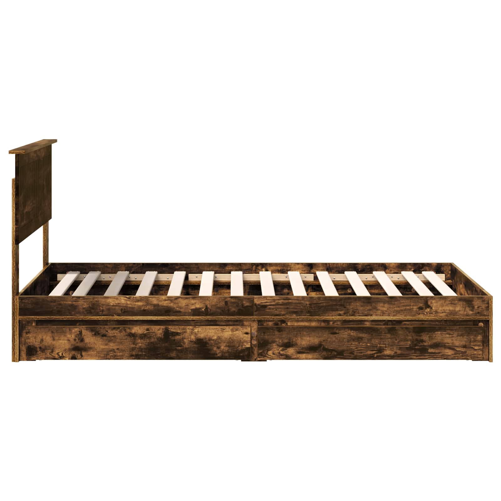 Letto con Contenitore con testiera-Struttura Letto con contenitore Rovere fum¨¦ 100 x 200 cm 392479