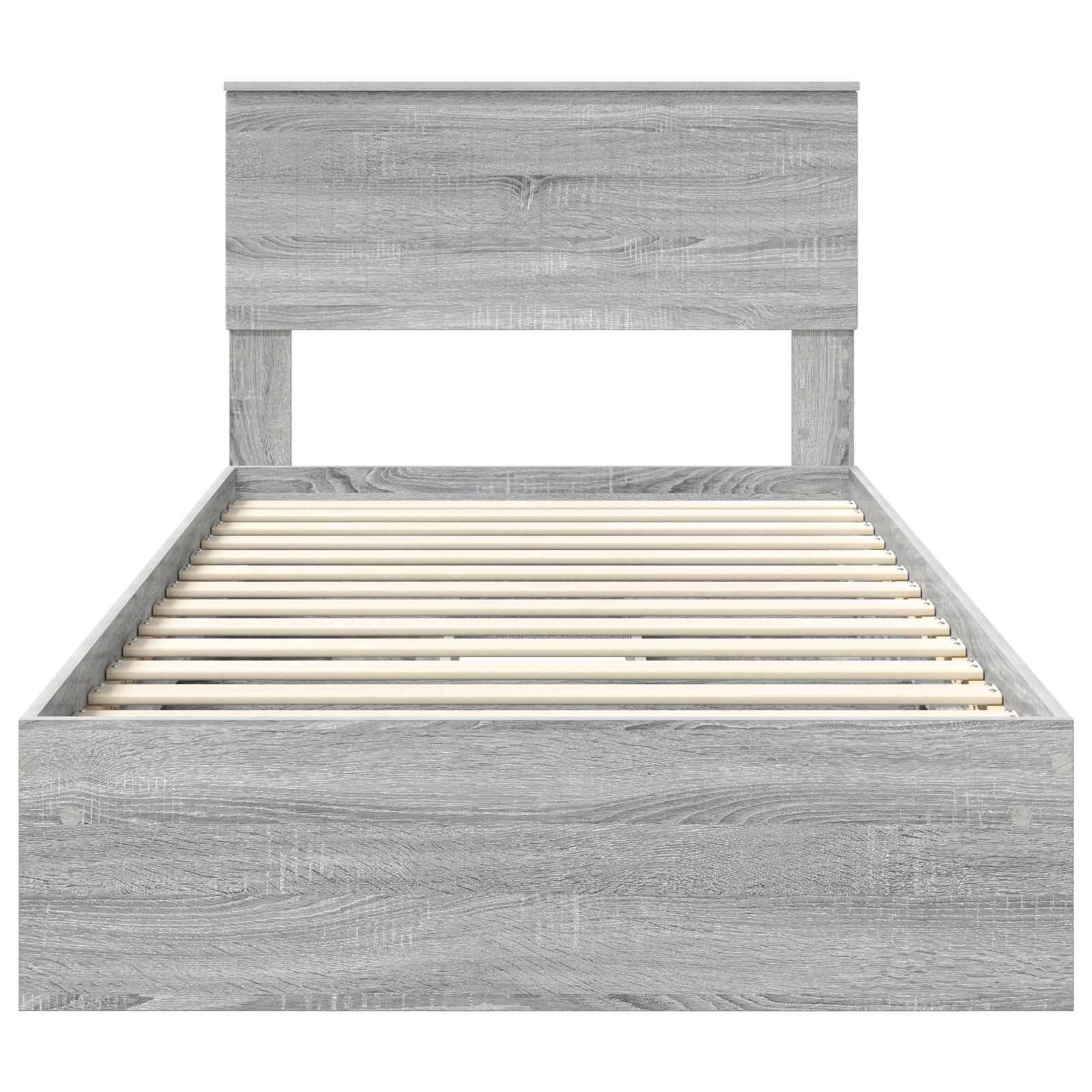 Letto con Contenitore con testiera-Struttura Letto con contenitore Grigio Sonoma 100 x 200 cm 864706