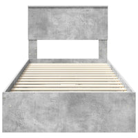 Letto con Contenitore con testiera-Struttura Letto con contenitore Grigio cemento 90 x 200 cm 843269