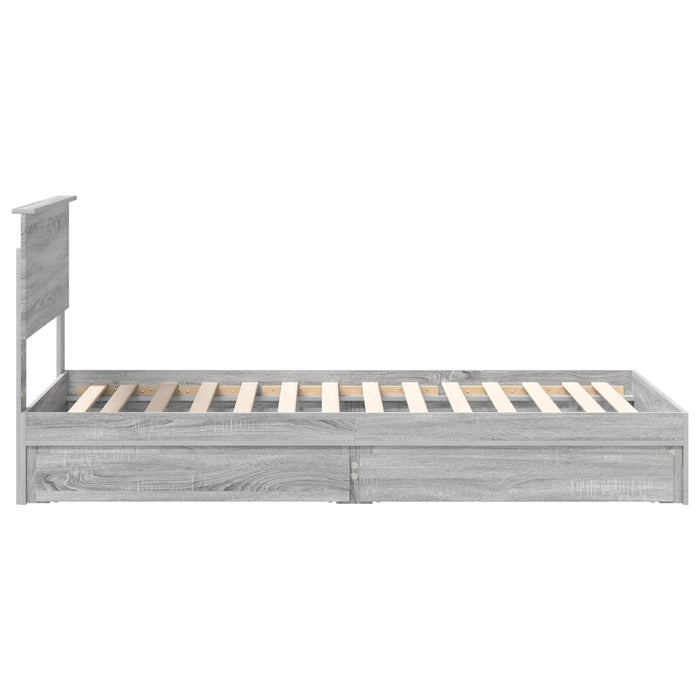 Letto con Contenitore con testiera-Struttura Letto con contenitore Grigio Sonoma 90 x 200 cm 869275