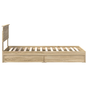 Letto con Contenitore con testiera-Struttura Letto con contenitore Rovere Sonoma 90 x 190 cm 212530